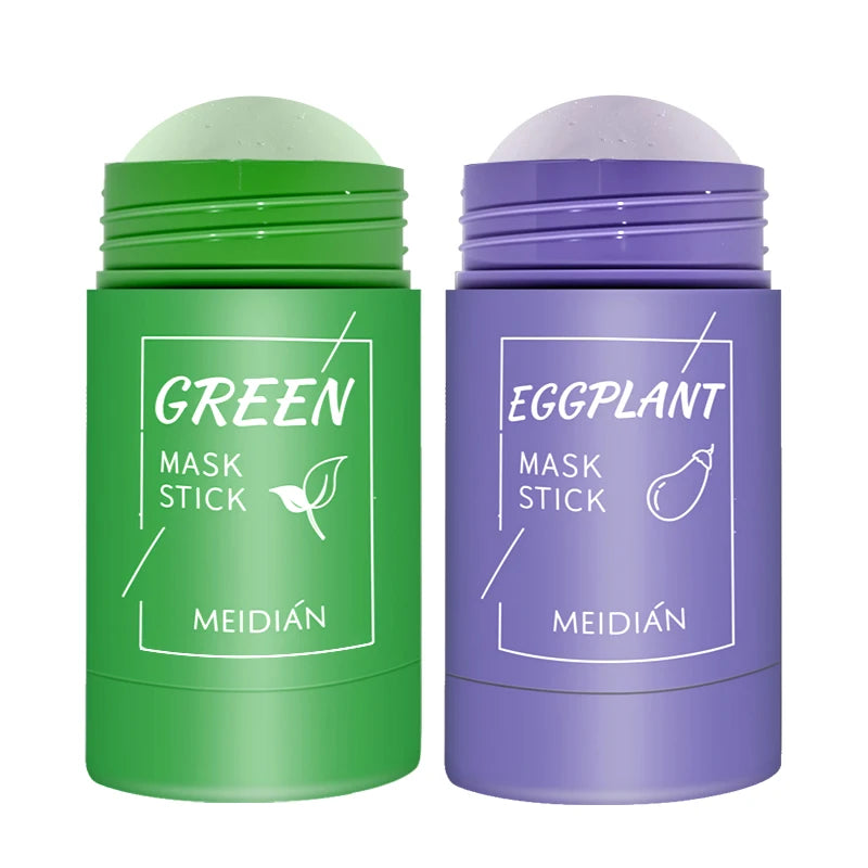 Anti Aging Clay Mask Acne Treatment Face Mud Mask Deep Cleansing Eggplant Green Tea Blackhead Remover Mask